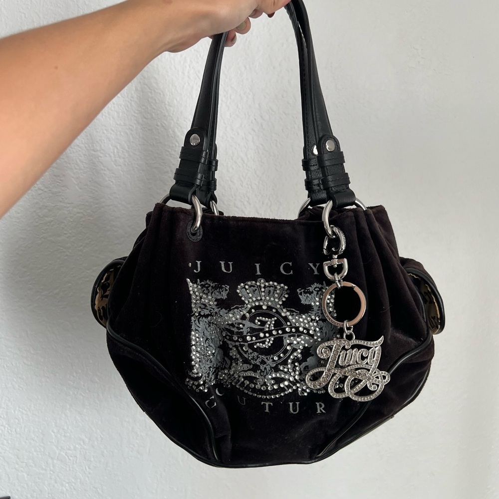 Juicy Couture Black Velvet Hobo Bag